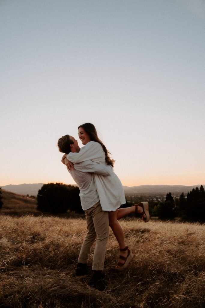 san francisco bay area engagement photos golden hour