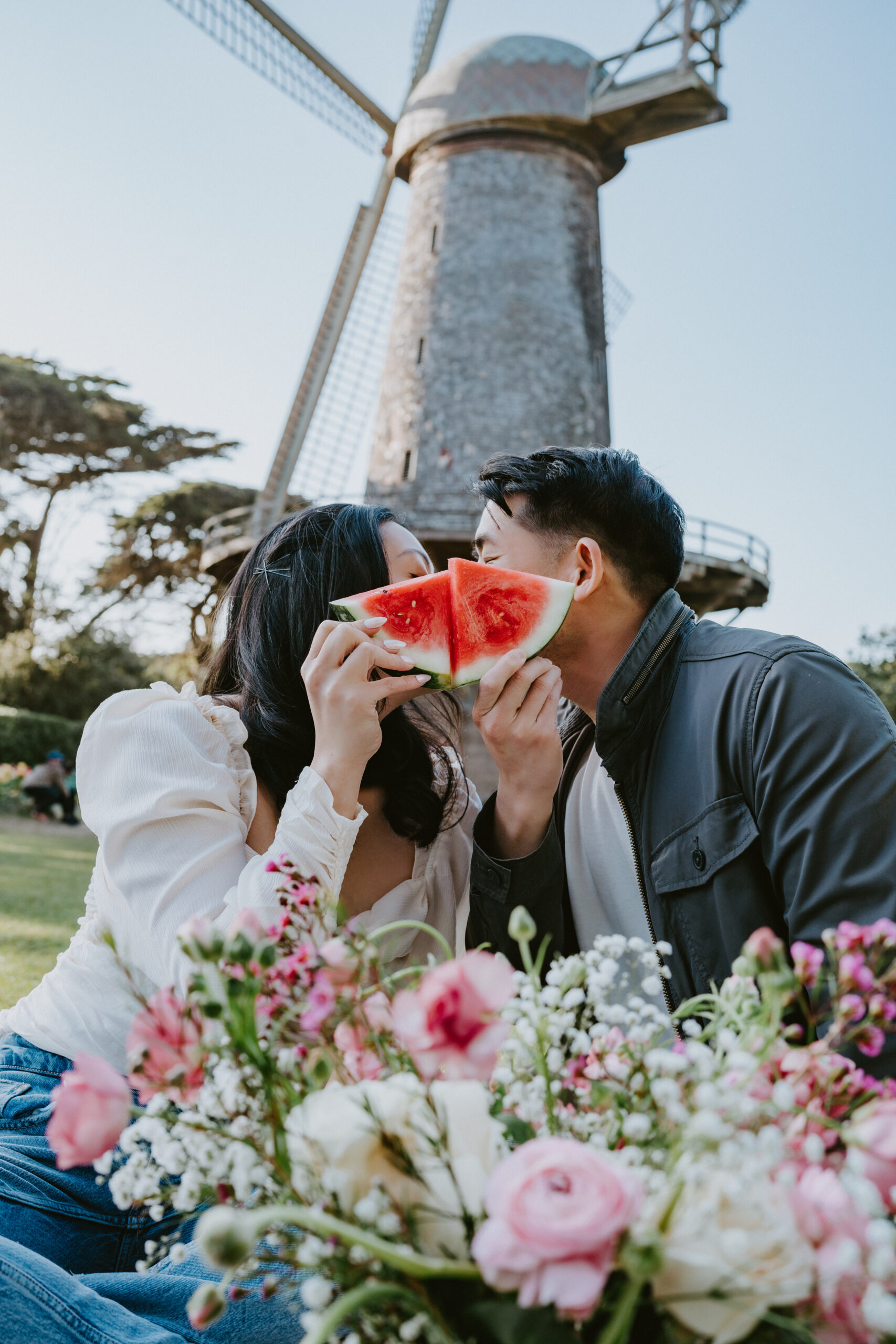 golden gate park engagement photos spring