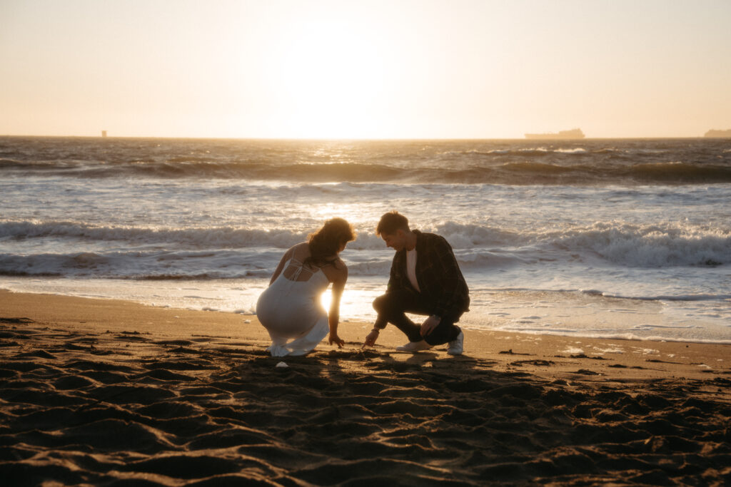 baker beach engagement photos in san francisco